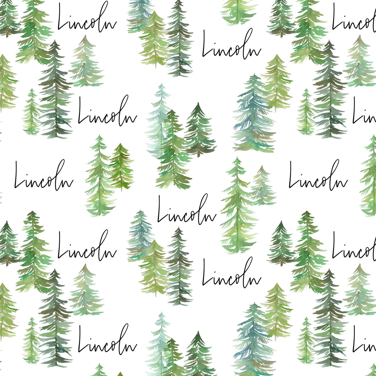 Sugar + Maple Plush Minky Fleece Personalized Blanket | Pine Tree