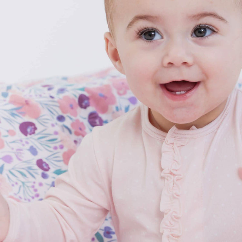 Magnetic Me Pin Dot Pink Modal Magnetic Parent Favorite Footie With Ruffles
