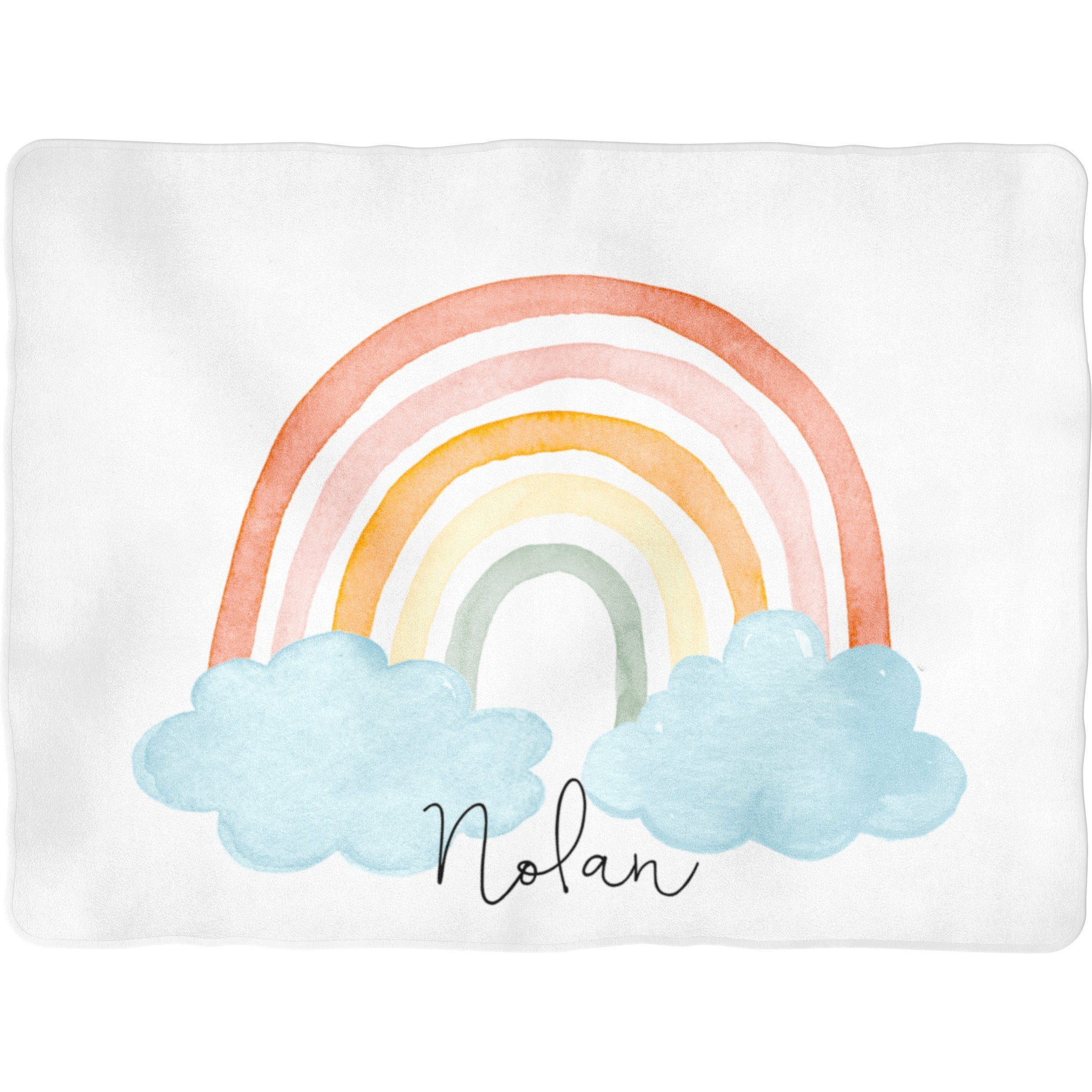 Sugar + Maple Backdrop Blanket | Primary Rainbow with Name