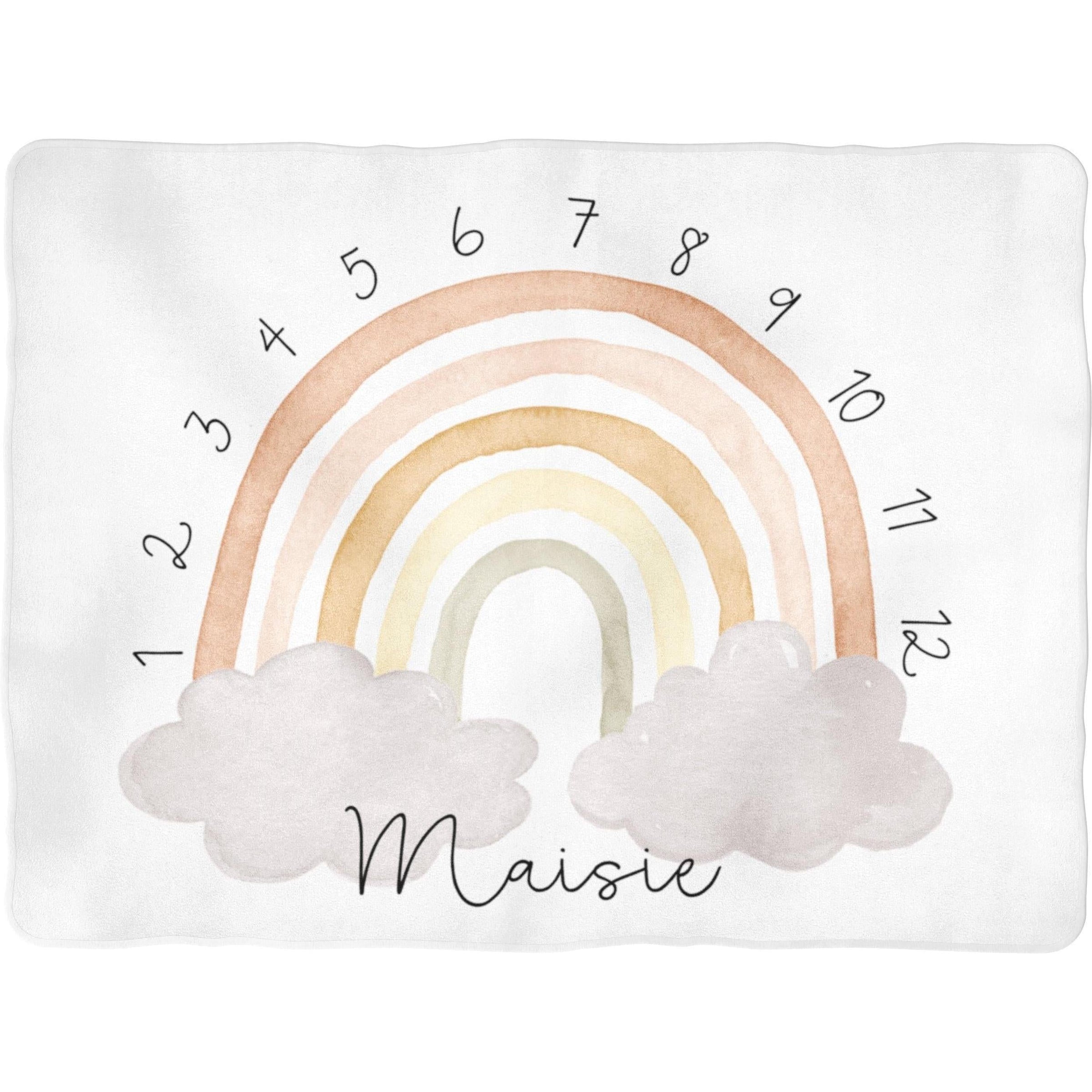 Sugar + Maple Backdrop Blanket | Neutral Rainbow Milestone