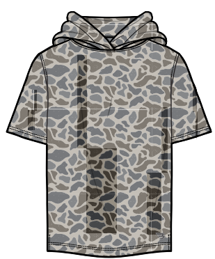 Burlebo Youth S/S Performance Hoodie | Classic Deer Camo