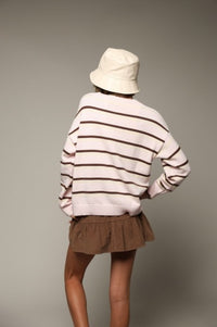 Tenly Sweater Stripe Jumper | Pink Stripe
