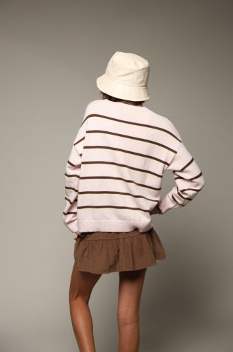 Tenly Sweater Stripe Jumper | Pink Stripe