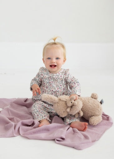 Mabel + Honey Soft Meadow Romper | Purple