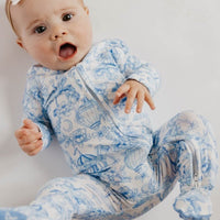 Copper Pearl Bamboo Zip-up Footie Pajama | Vintage Carnival