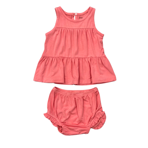 Babysprouts Clothing Company Double Peplum & Bloomer Set | Strawberry Ice