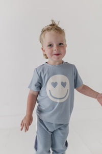 Babysprouts Clothing Company Boy's Short Sleeve Tee | Heart Eyes Smile Face