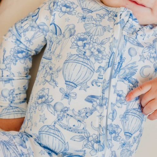 Copper Pearl Bamboo Zip-up Footie Pajama | Vintage Carnival