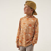 Burlebo Youth Performance Hoodie | Orange Texas Camo