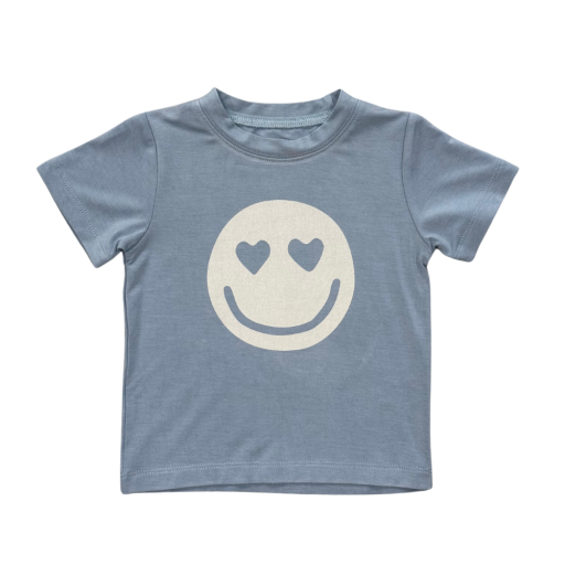 Babysprouts Clothing Company Boy's Short Sleeve Tee | Heart Eyes Smile Face
