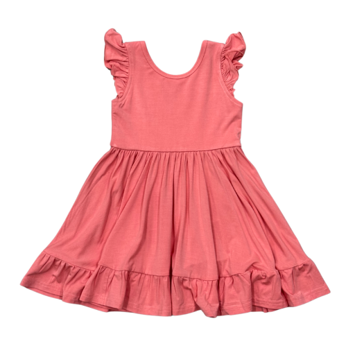 Babysprouts Clothing Company Girl's Sleeveless Twirl Dress | Strawberry Ice