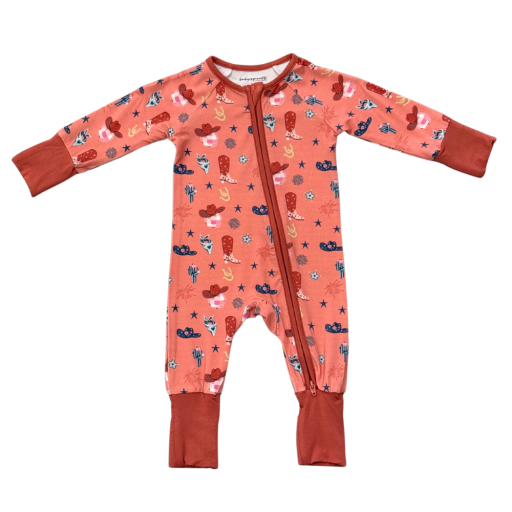Babysprouts Clothing Company Long Sleeve Zip Romper | American Cowgirl