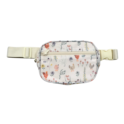 Babysprouts Clothing Company Mini Belt Bag | Floral Chickens