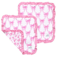 Copper Pearl Bamboo Ruffled Security Blanket Set | Bow My Gosh