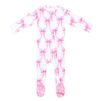 Copper Pearl Bamboo Zip-up Footie Pajama | Bow My Gosh