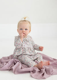 Mabel + Honey Soft Meadow Romper | Purple