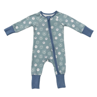 Babysprouts Clothing Company Long Sleeve Zip Romper | Heart Eyes