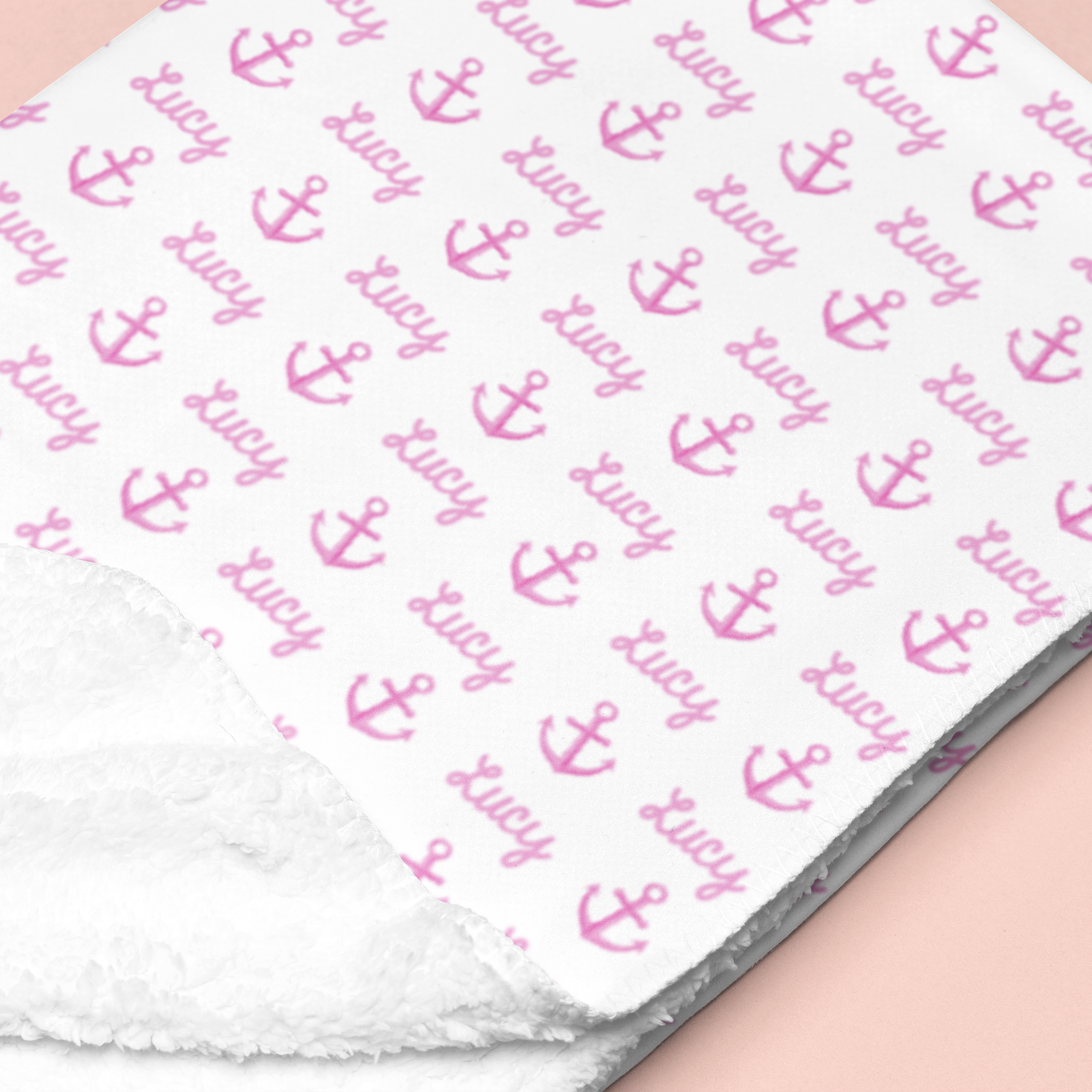 Sugar + Maple Sherpa-Lined Personalized Blanket | Anchors