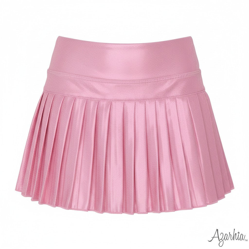Azarhia Pink Shimmer Mini Pleated Skort