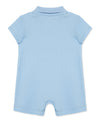 Little Me chambray polo romper