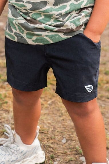 Burlebo Youth Athletic Short - Heather Black - Retro Duck Camo Liner