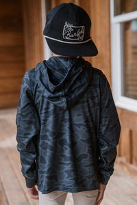 Burlebo Youth | Performance Hoodie | Black Camo