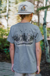 Burlebo Youth | Dogs On Boat | Short Sleeve | Dark Heather Grey