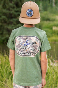 Burlebo Youth | Ducks Flying In | Short Sleeve | Heather Olive