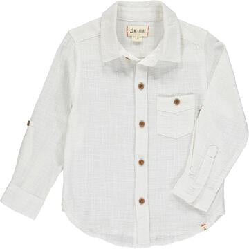 Me & Henry Merchant Long Sleeved Shirt | White Cotton