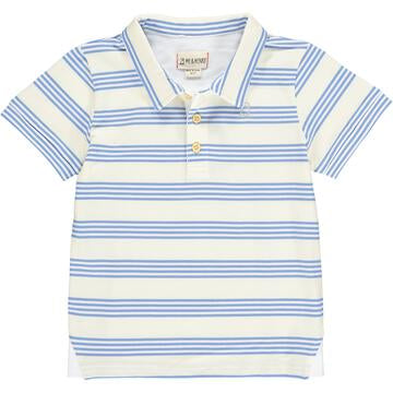 Me & Henry Starboard Polo | Blue/Cream Striped Pique