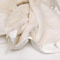 Saranoni Lush Satin Border Mini Blanket | Ivory