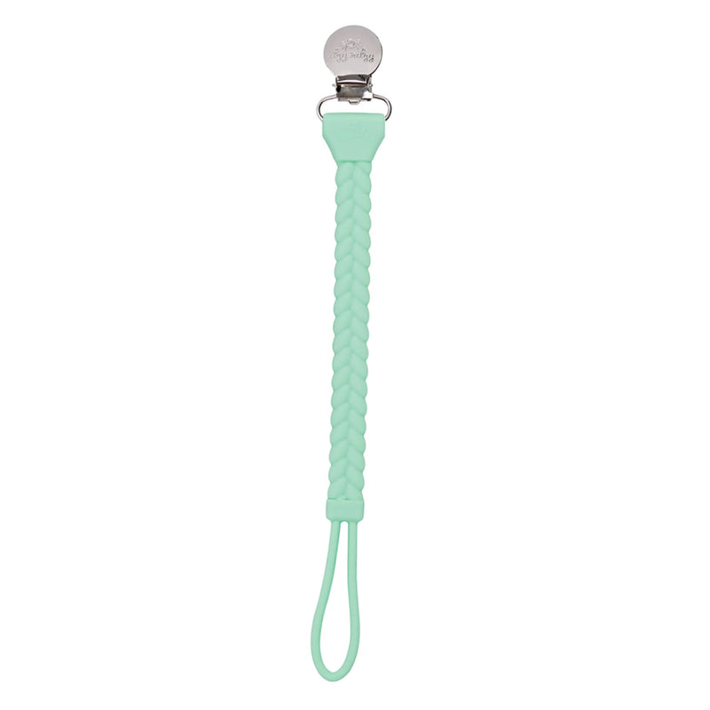 Sweetie Strap™ Silicone One-Piece Pacifier Clips: Mint Braid