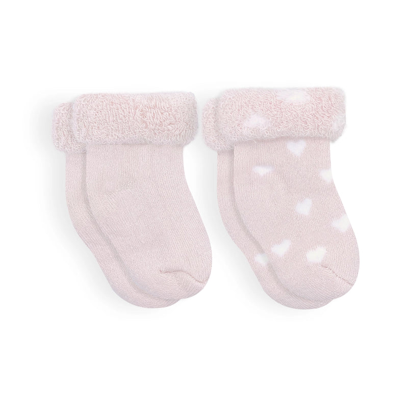 Solid/Stars Infant Socks - 2 Pack - Pink