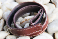 Brown Solid Leather Belt with Hook and Loop