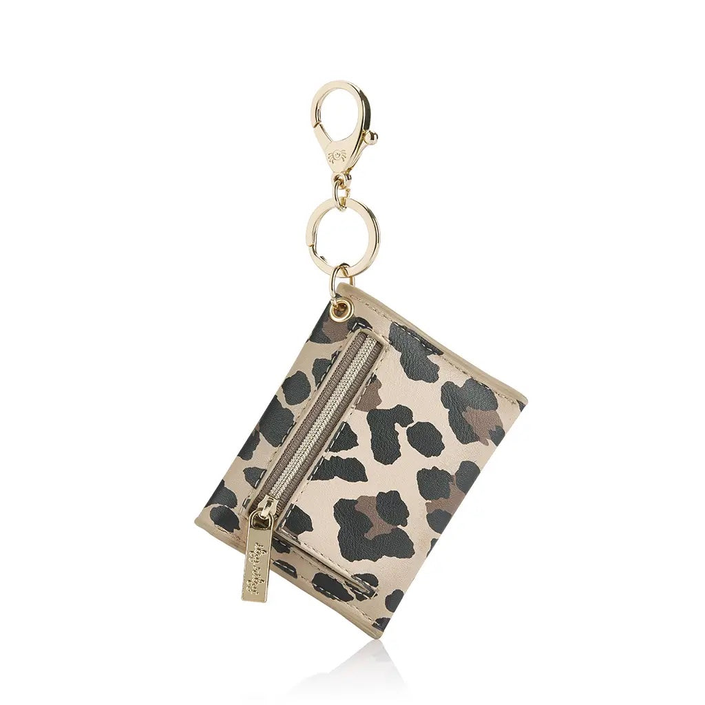 Itzy Mini Wallet Card Holder and Key Chain Charm, Black