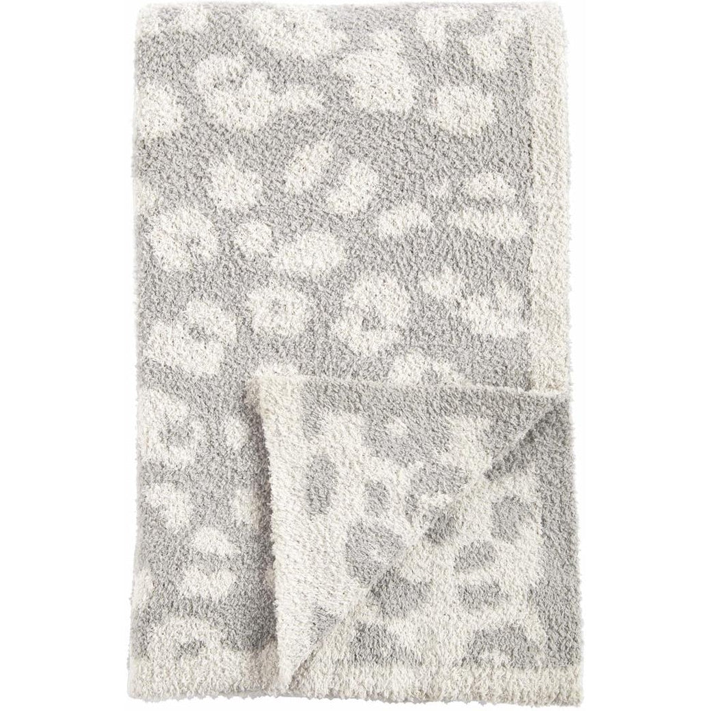Mud Pie Leopard Reversible Blanket | Gray