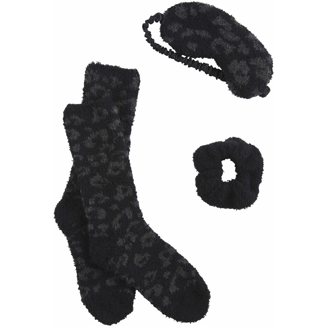 Mud Pie Chenille Socks Gift Set | Black
