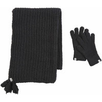 Mud Pie Chenille Glove & Scarf Set | Black