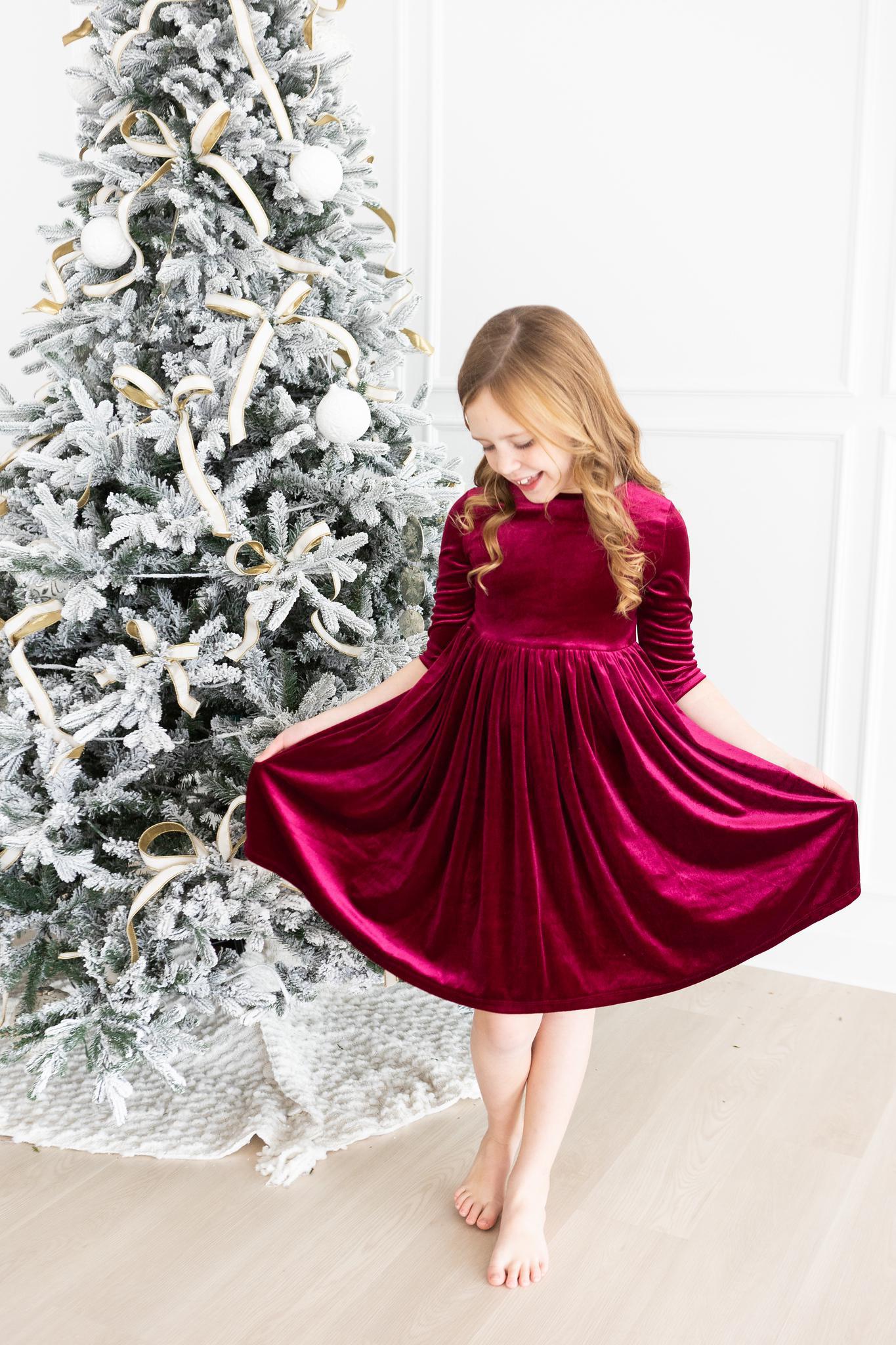 Cranberry Velvet Twirl Dress 12-24M Cranberry Velvet Twirl Dress 12-24M