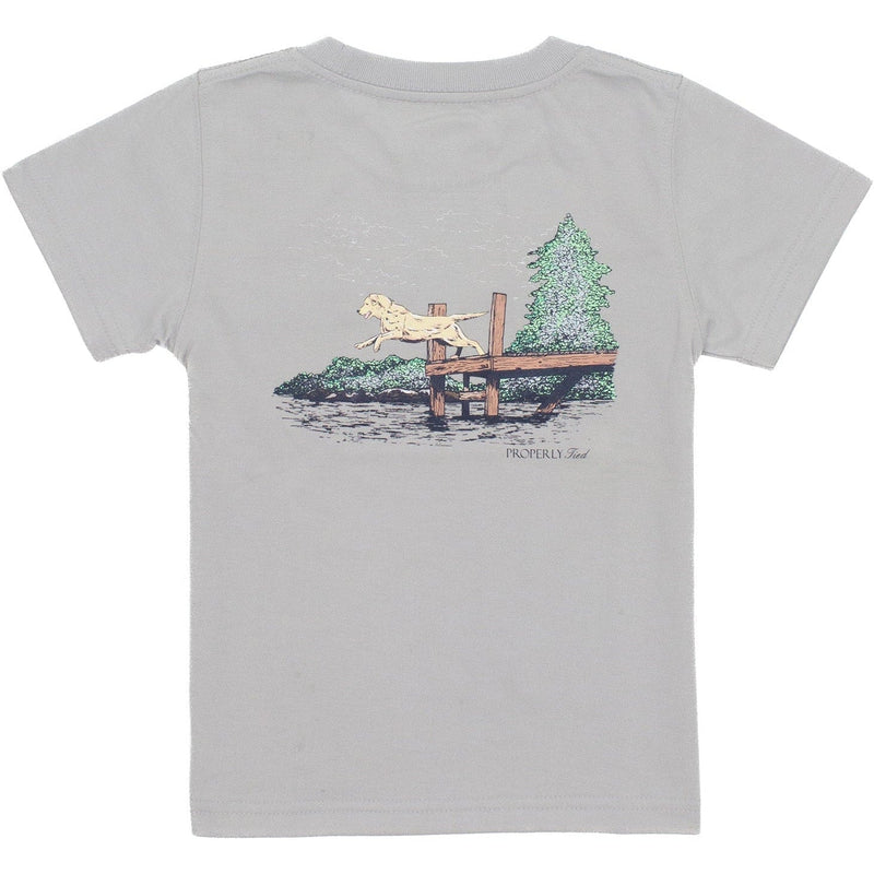 Properly Tied Lucky Duck Baby Dock Diving Short Sleeve | Ice Grey