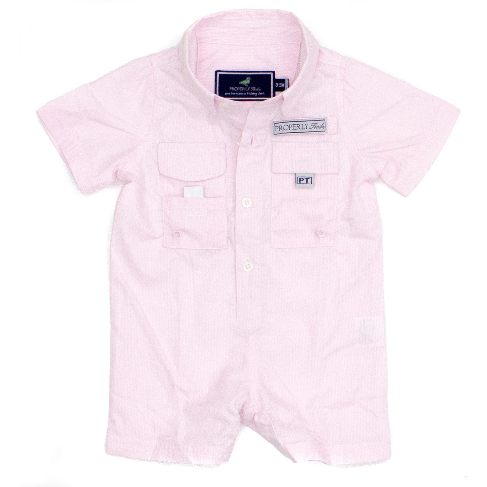 Properly Tied Lucky Duck Baby Performance Fishing Shortalls | Light Pink