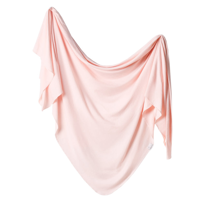 Copper Pearl Knit Swaddle Blanket | Blush