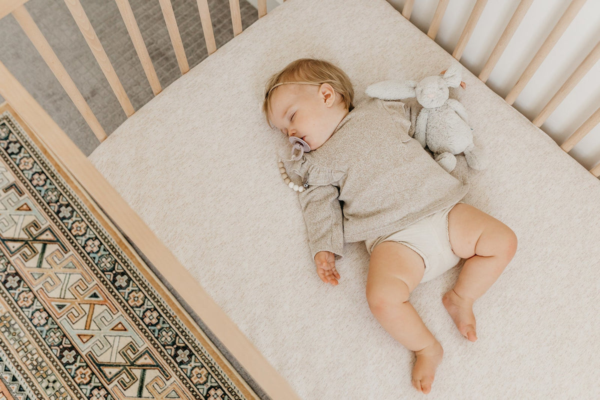 Copper Pearl Premium Knit Fitted Crib Sheet | Oat