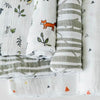 Little Unicorn Cotton Muslin Swaddle Blanket Set - Forest Friends