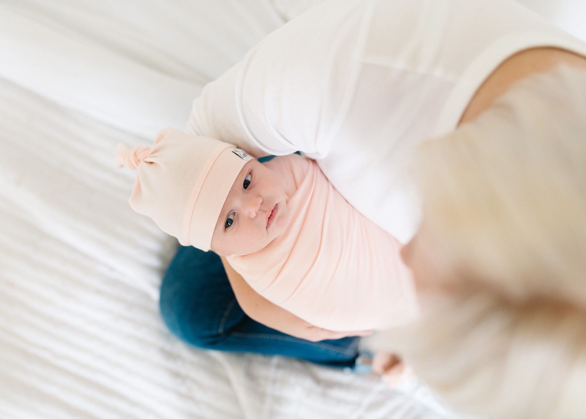Copper Pearl Top Knot Hat | Blush
