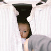 Little Unicorn Cotton Muslin Car Seat Canopy - Grey Stripe
