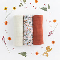Little Unicorn Cotton Muslin Swaddle Blanket 3-Pack | Pressed Petals