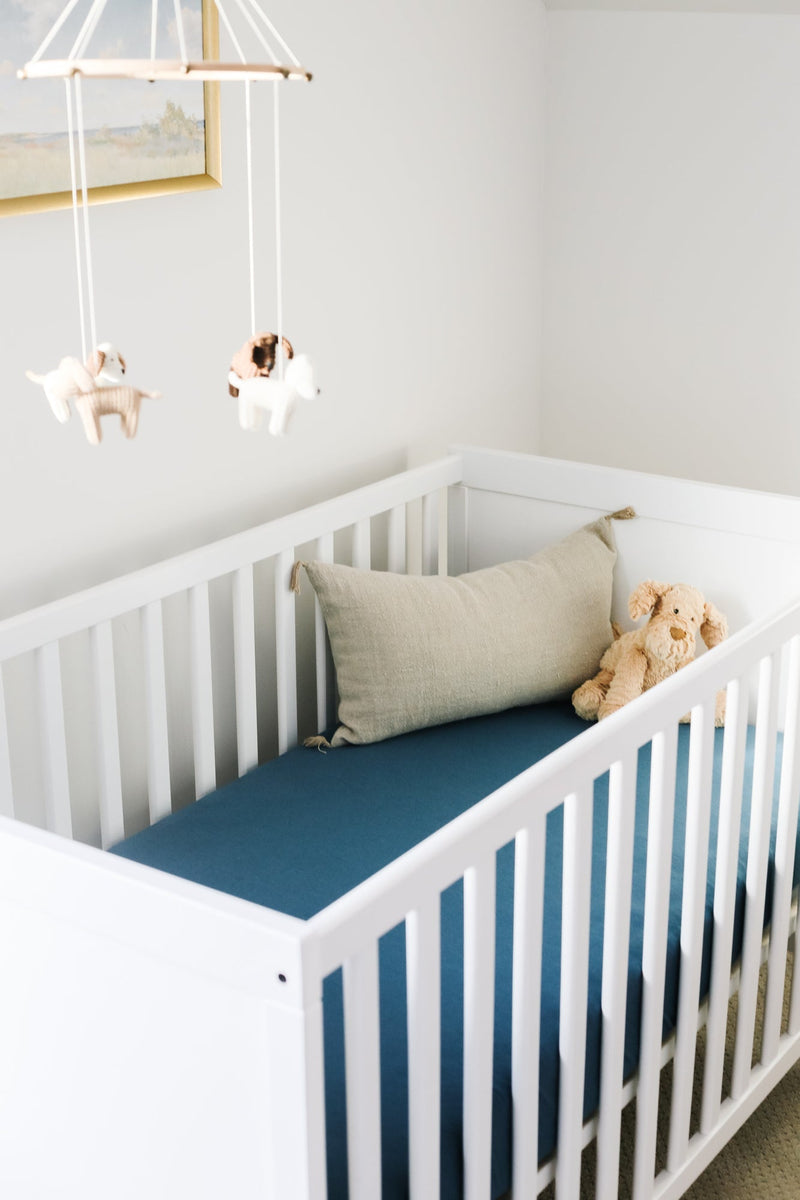 Copper Pearl Premium Knit Fitted Crib Sheet | Steel