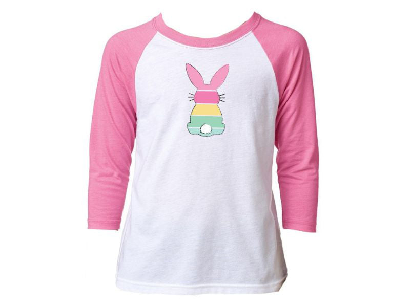 Kids Easter Bunny Crew Neck 3/4 Sleeve T-Shirt