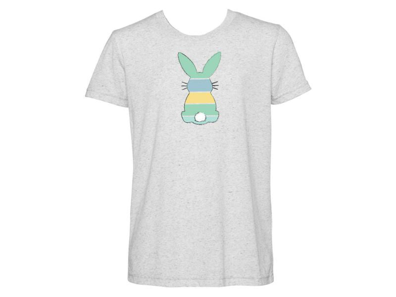 Boys Easter Bunny Heather White Crew Neck T-Shirt